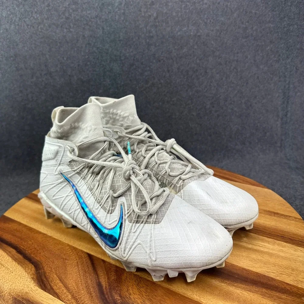 Nike Alpha Huarache 7 Elite Premium High 'White Pearl' BV0856-100 Mens Sz 10.5